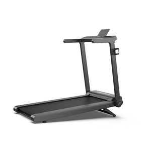 Kingsmith Walkingpad CLS460 opgevouwen, driekwart aanzicht