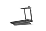 Kingsmith Walkingpad CLS460 opgevouwen, driekwart aanzicht