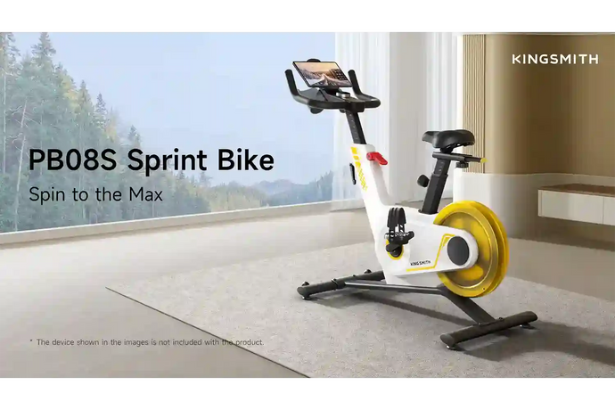 KingSmith WalkingPad Sprint Bike PB08S hometrainer in een woonkamer als stijlvolle thuisfitness oplossing