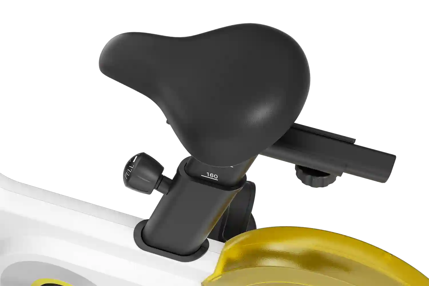 Detail van het zadel van de KingSmith WalkingPad Sprint Bike PB08S hometrainer vrijstaand weergegeven