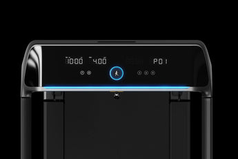 X218 WalkingPad loopband detail van het scherm met trainingsdata