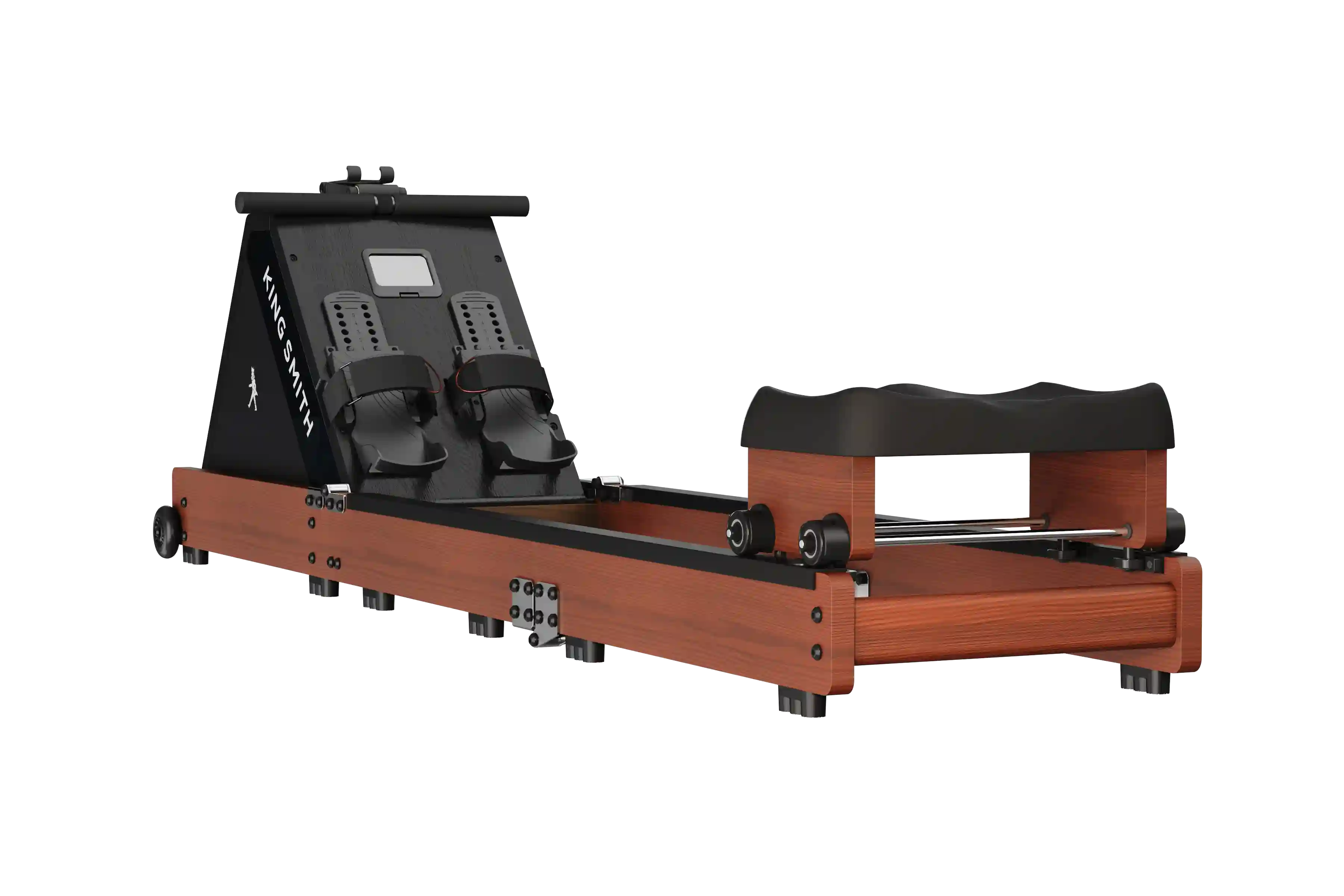 Vooraanzicht van de KingSmith WalkingPad WR20 water roeitrainer volledig uitgeklapt klaar voor training